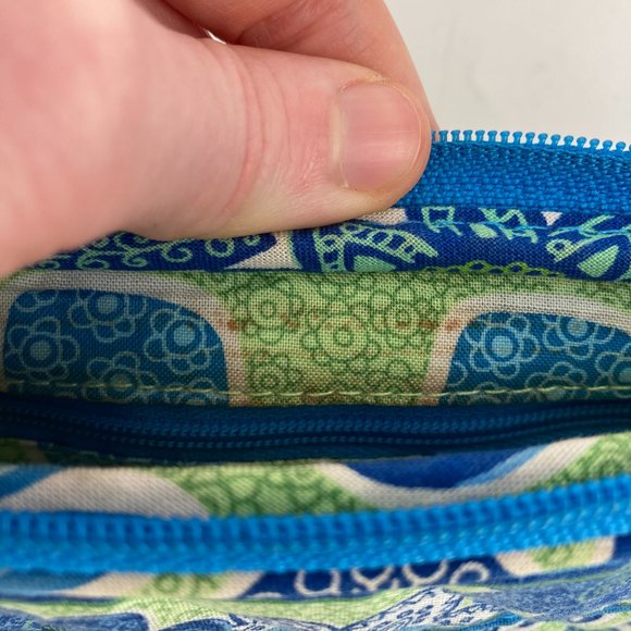 Vera Bradley Blue Green Floral Print Wallet - Picture 6 of 8